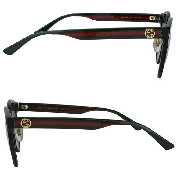 Gucci Round Frame Sunglasses Black Grey Lens - Picture 6 of 16